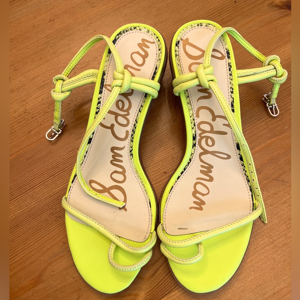 Sam Edelman sherbet lime green sandals